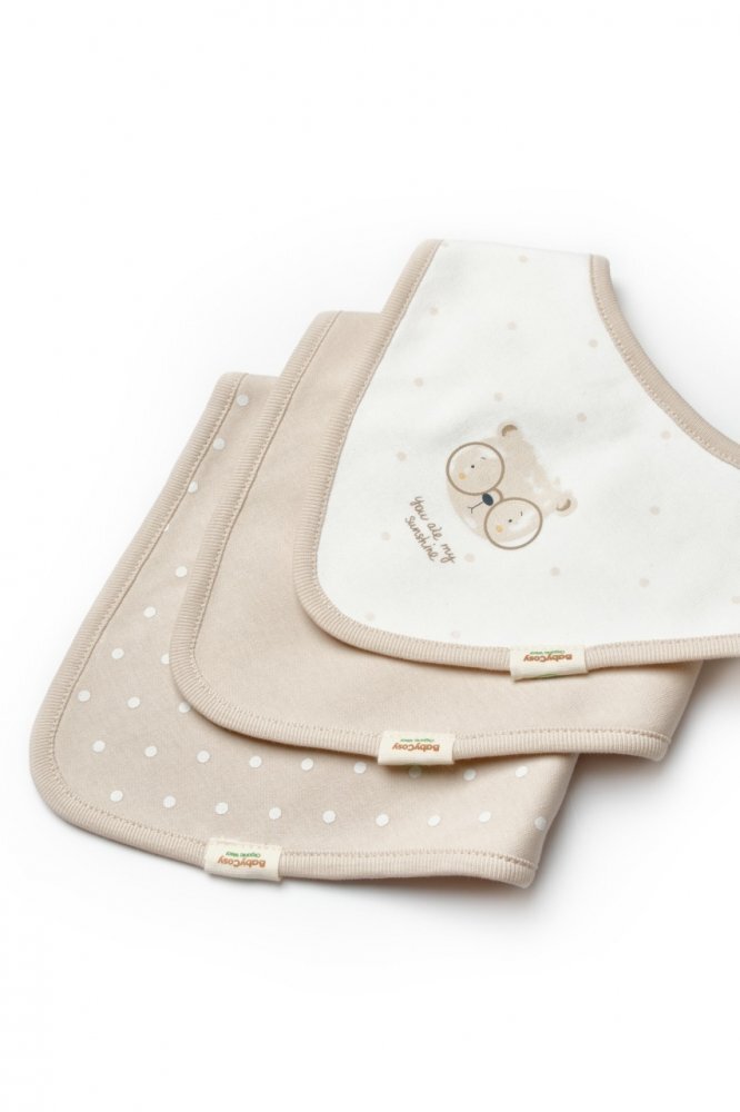 BabyCosy Set de 3 bavete pentru nou nascut 100 bumbac organic TeddyBear