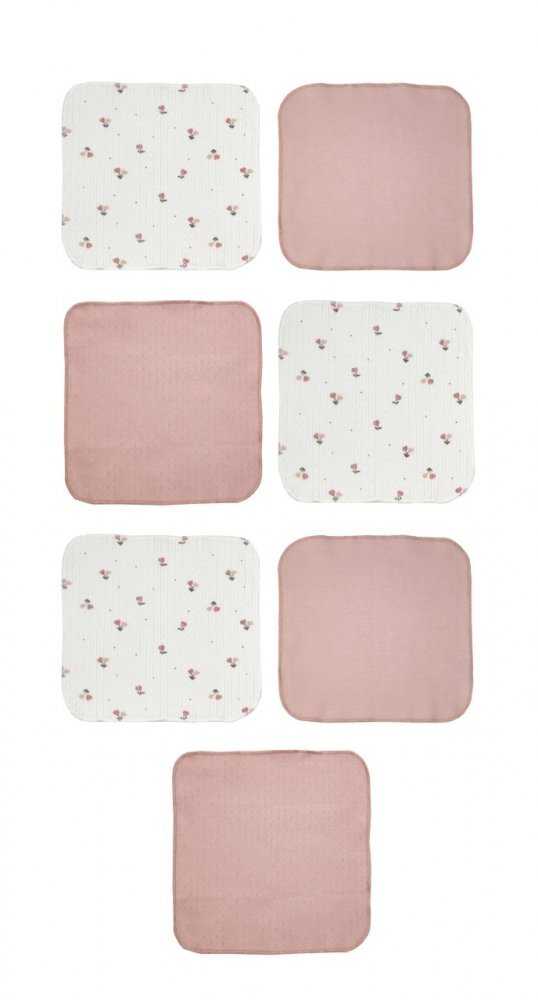 BabyCosy Set de 7 batistute din bumbac pentru bebelusi dimensiune 25 X 25 cm roz