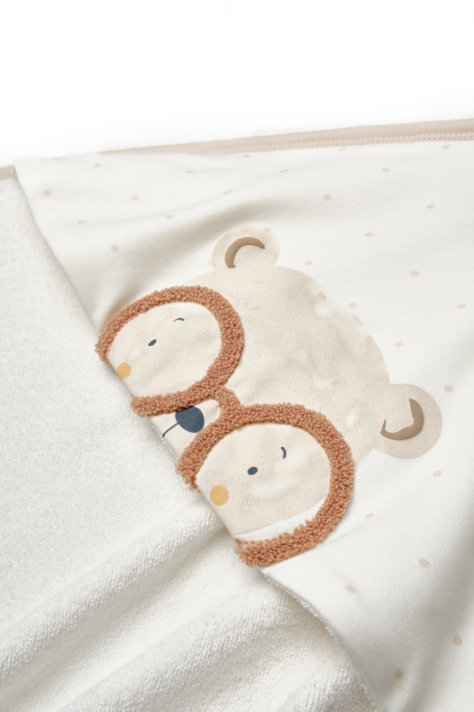 BabyCosy Set prosop cu manusa 100 bumbac organic TeddyBear
