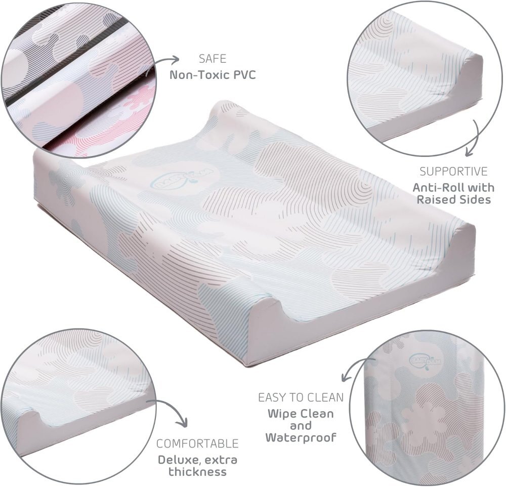 BabyDam Saltea pentru infasat ChangeMat Albastru 70x45 cm suport lateral