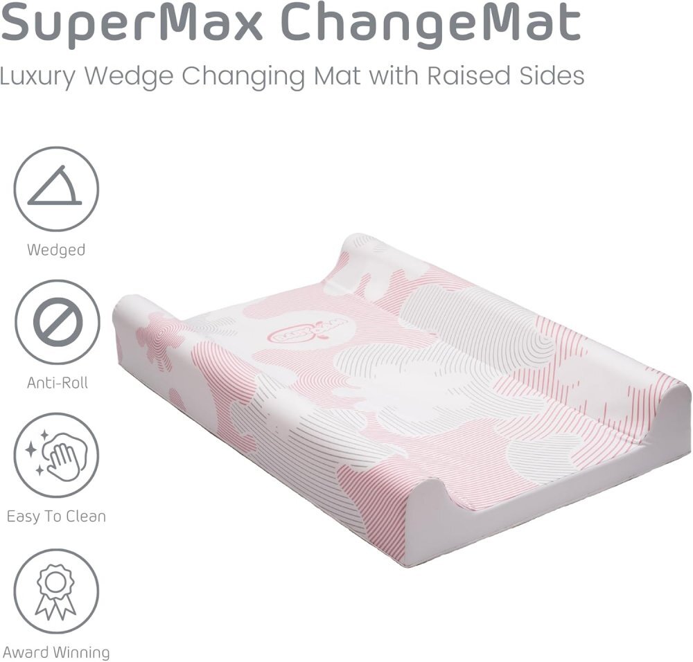 BabyDam Saltea pentru infasat ChangeMat Roz 70x45 cm suport lateral