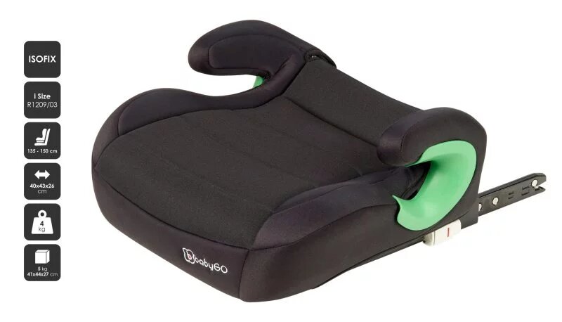 BABYGo Inaltator auto booster i-Size Bursa IIIl 135-150 cm Black
