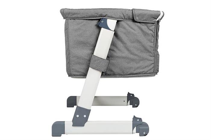BABYGo Patut co-sleeper pentru copii Together Grey 2 in 1 cu 6 trepte de reglare pe inaltime laterala culisanta roti saltea inclusa varsta 0 Luni+