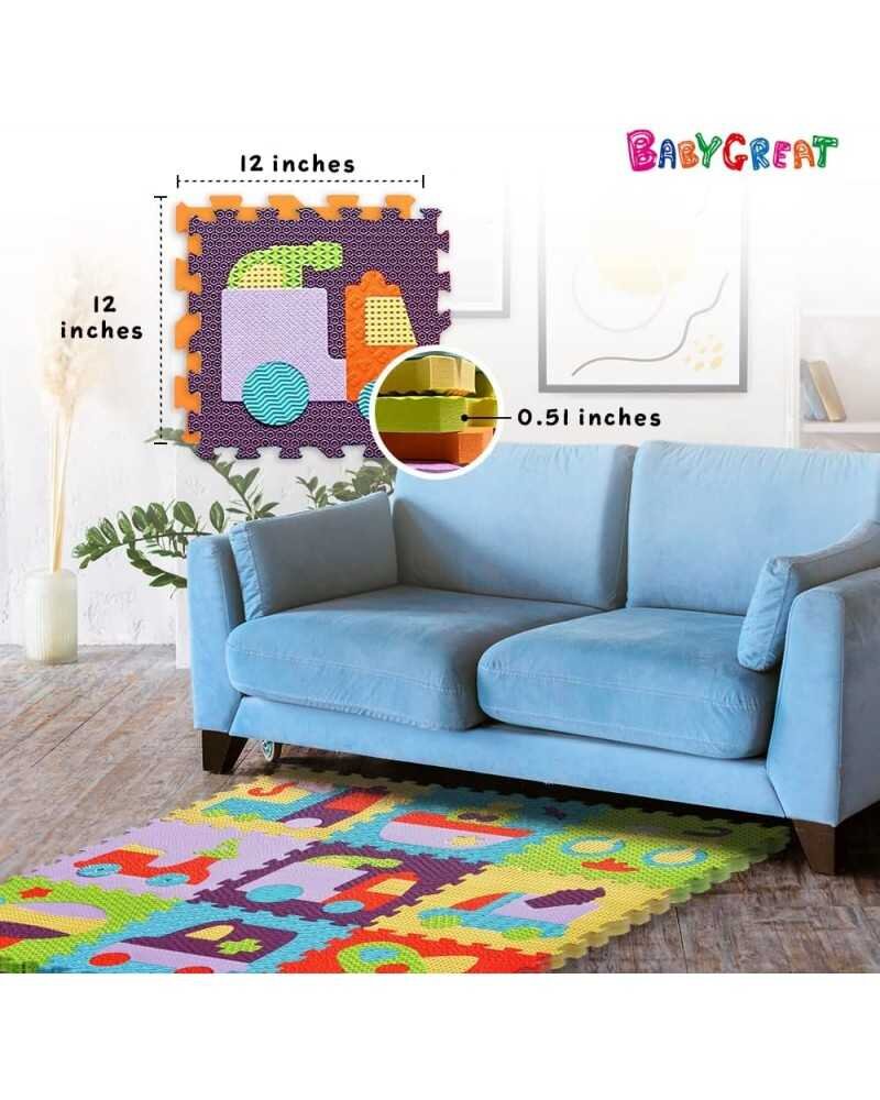 Babygreat Covoras Puzzle Animalute Vesele 92x92 cm