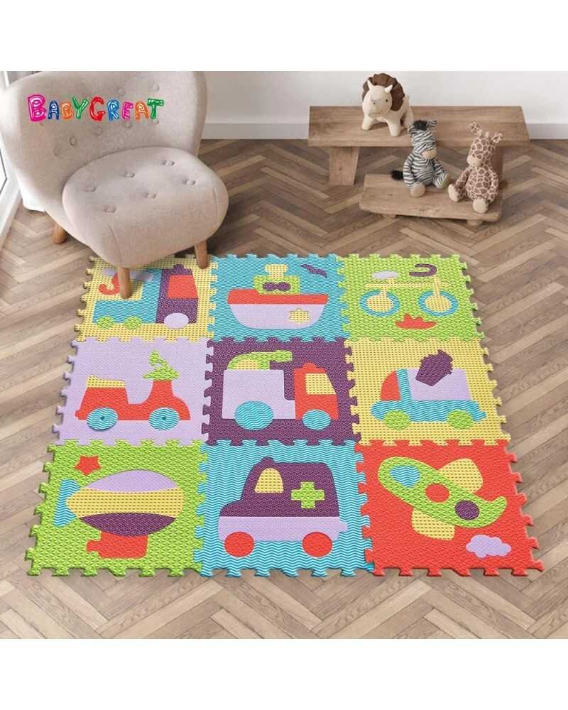 Babygreat Covoras Puzzle Lumea jucariilor 92x92 cm