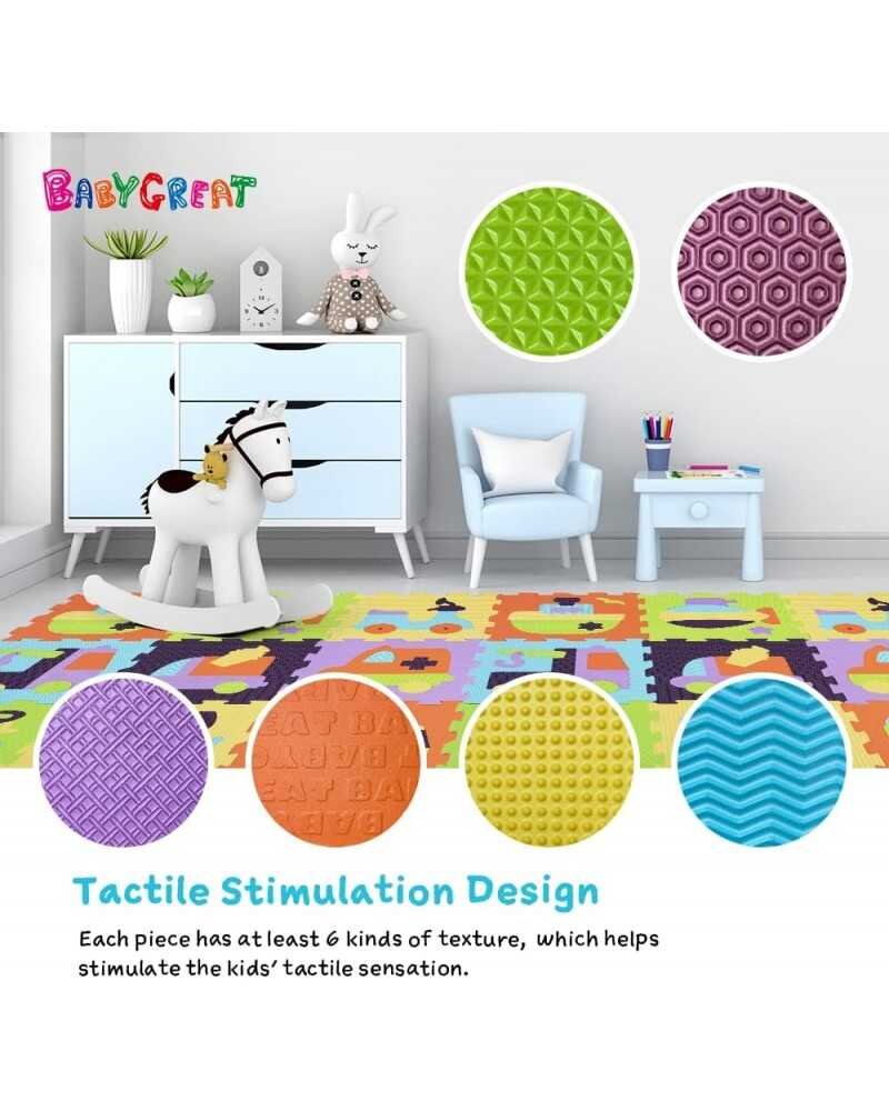 Babygreat Covoras Puzzle Lumea jucariilor 92x92 cm