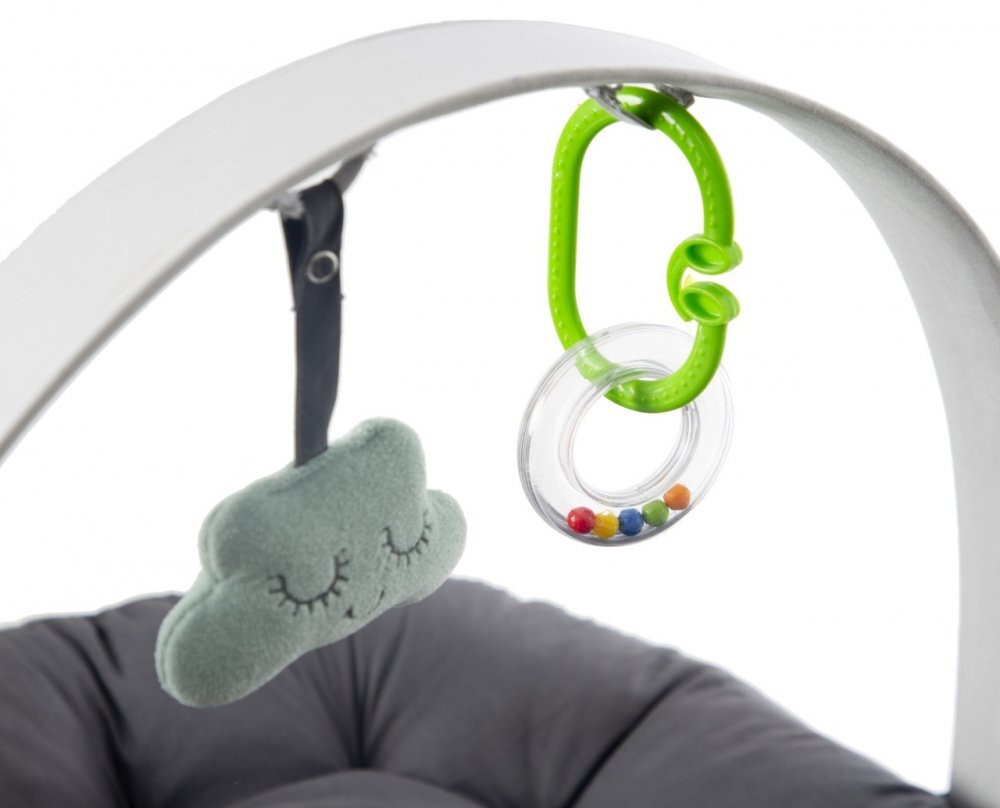 BabyJem Babynest cu bara de jucarii Antracit
