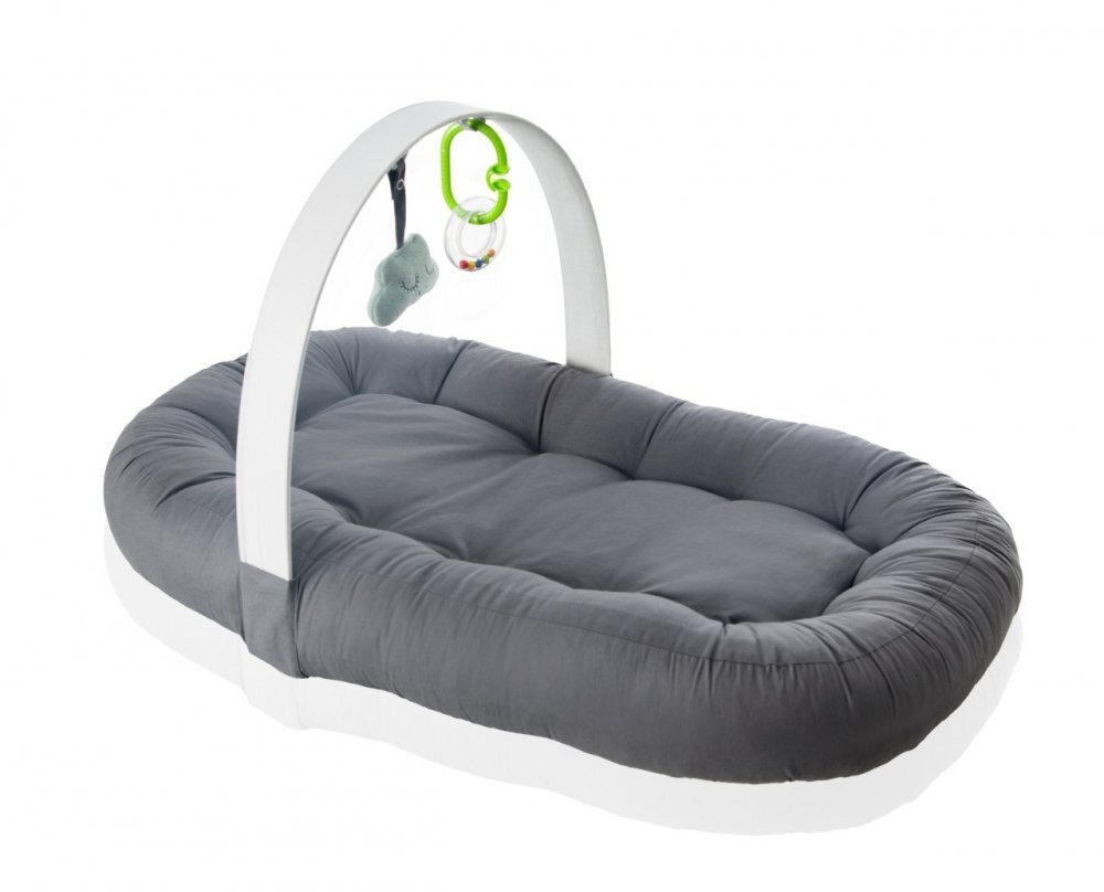 BabyJem Babynest cu bara de jucarii Antracit