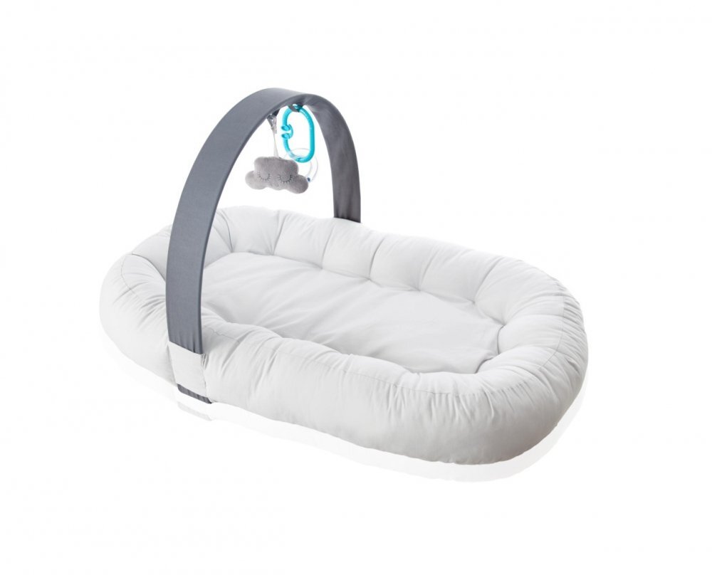 BabyJem Babynest cu bara de jucarii Gri