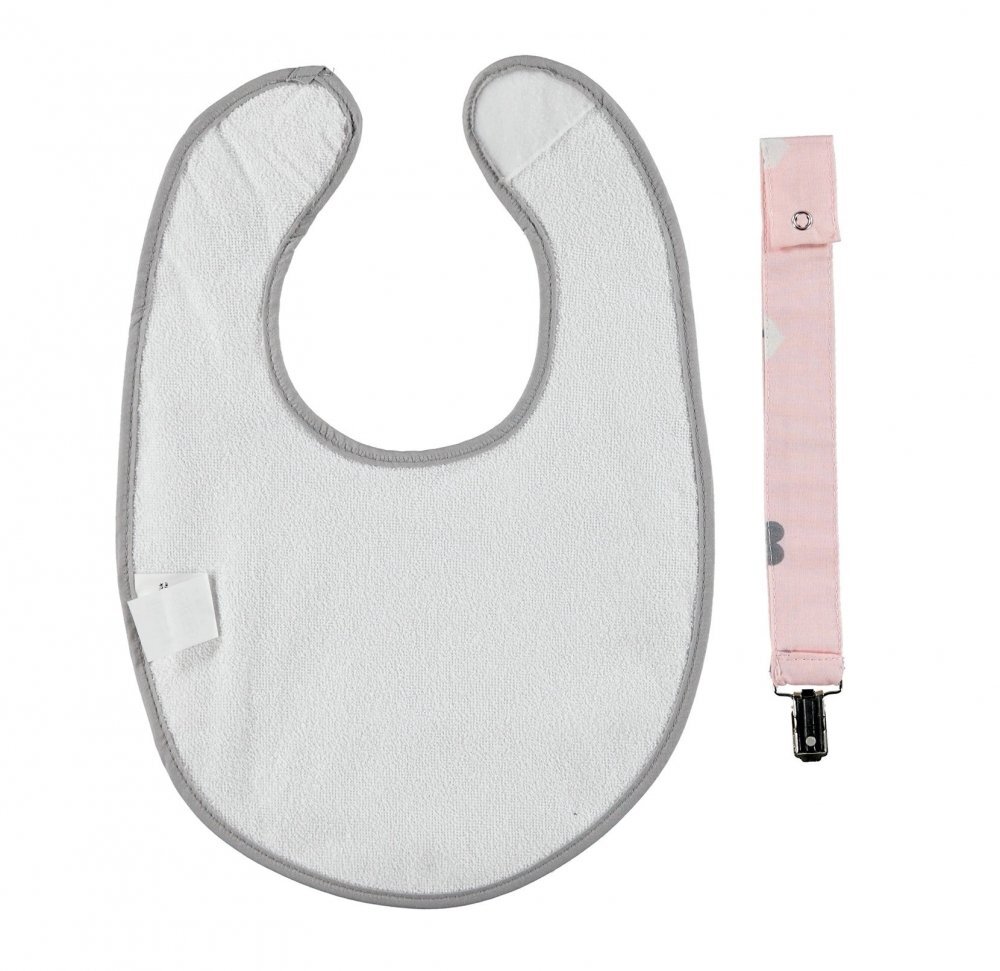 BabyJem Baveta cu suport pentru suzeta Little Hearts Pink