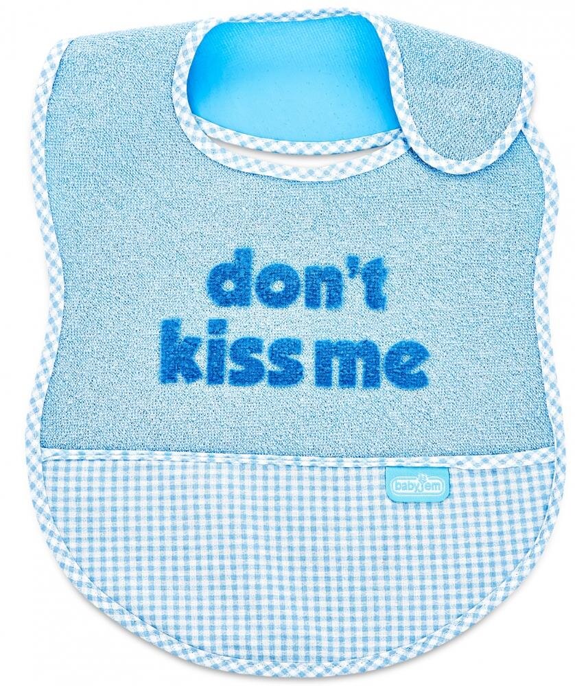 BabyJem Baveta din bumbac Dont Kiss Me Blue