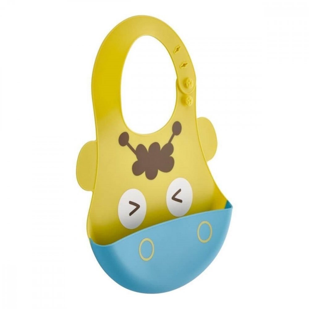 BabyJem Baveta din silicon Soft Baby Bib Giraffe Yellow