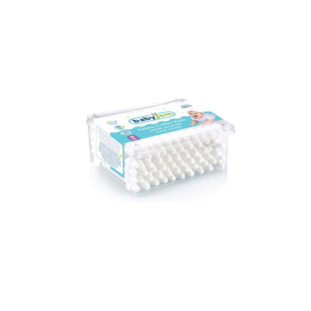 BabyJem Betisoare de urechi cu protectie pentru bebelusi si copii 60 buc