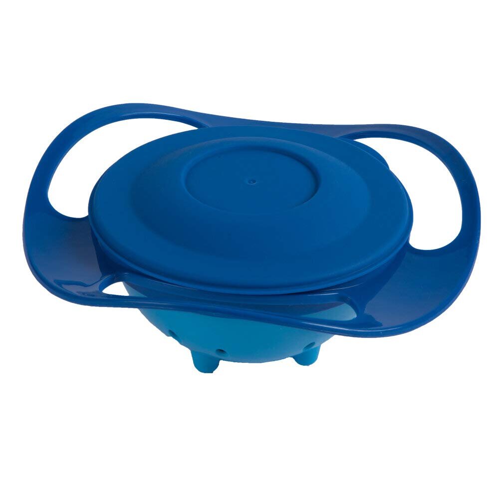 BabyJem Bol multifunctional cu capac si rotire 360 grade Amazing Bowl Blue