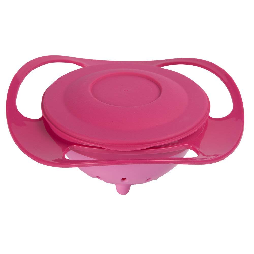 BabyJem Bol multifunctional cu capac si rotire 360 grade Amazing Bowl Pink