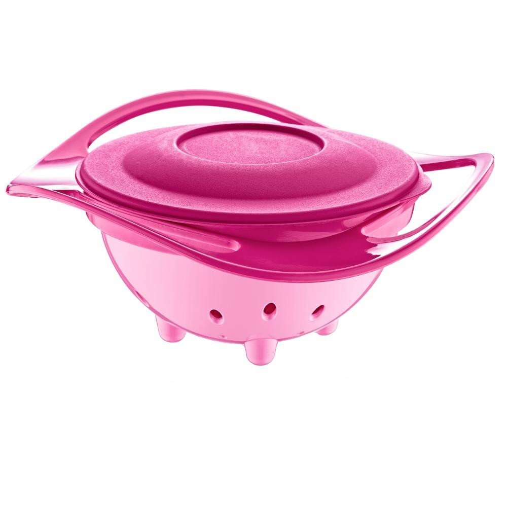 BabyJem Bol multifunctional cu capac si rotire 360 grade Amazing Bowl Pink