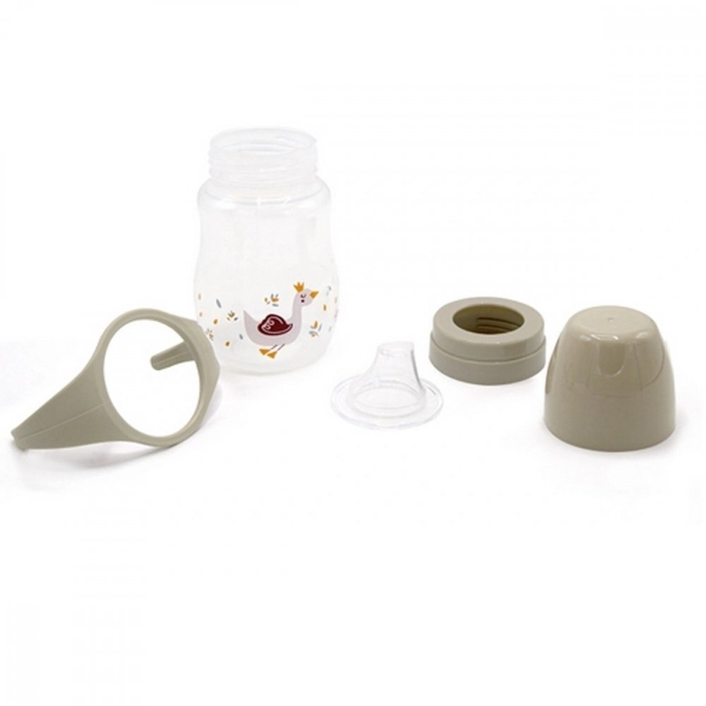 BabyJem Cana cu manere si cioc de silicon 250ml Swan Bej