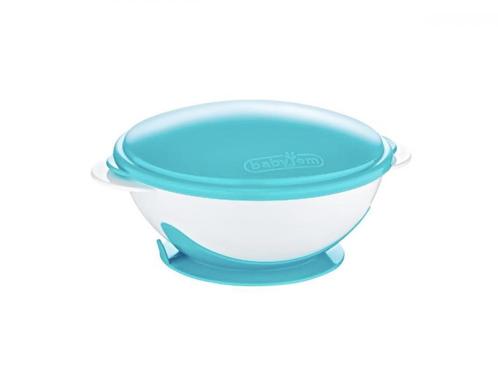 BabyJem Castron cu ventuza si capac Blue