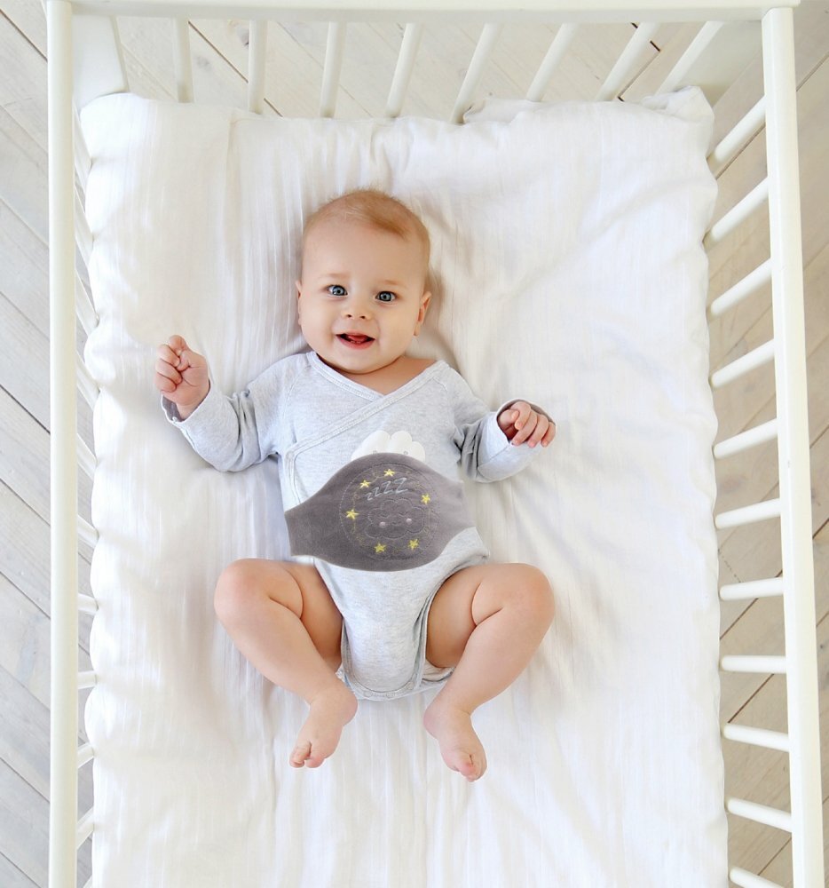 BabyJem Centura anticolici cu samburi de cirese Sleepy Cloud Grey