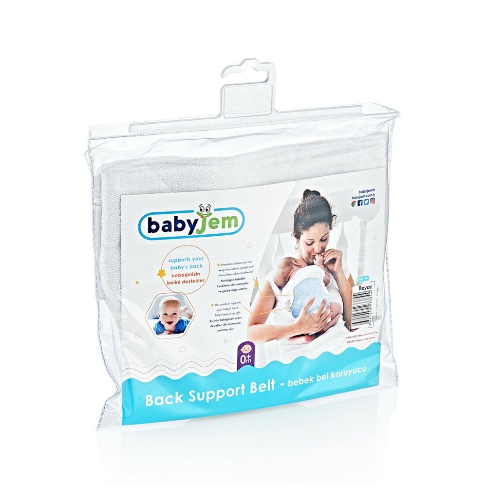 BabyJem Centura nou nascuti pentru sustinerea coloanei vertebrale Back Support Belt White