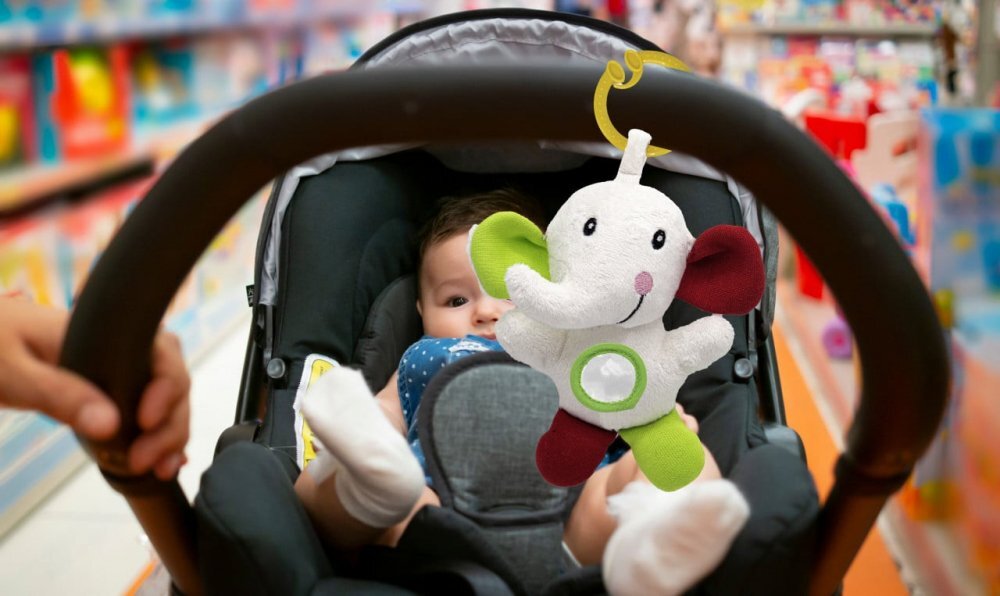 BabyJem Jucarie cu vibratii Elefantel din plus rosuverde 6 luni+