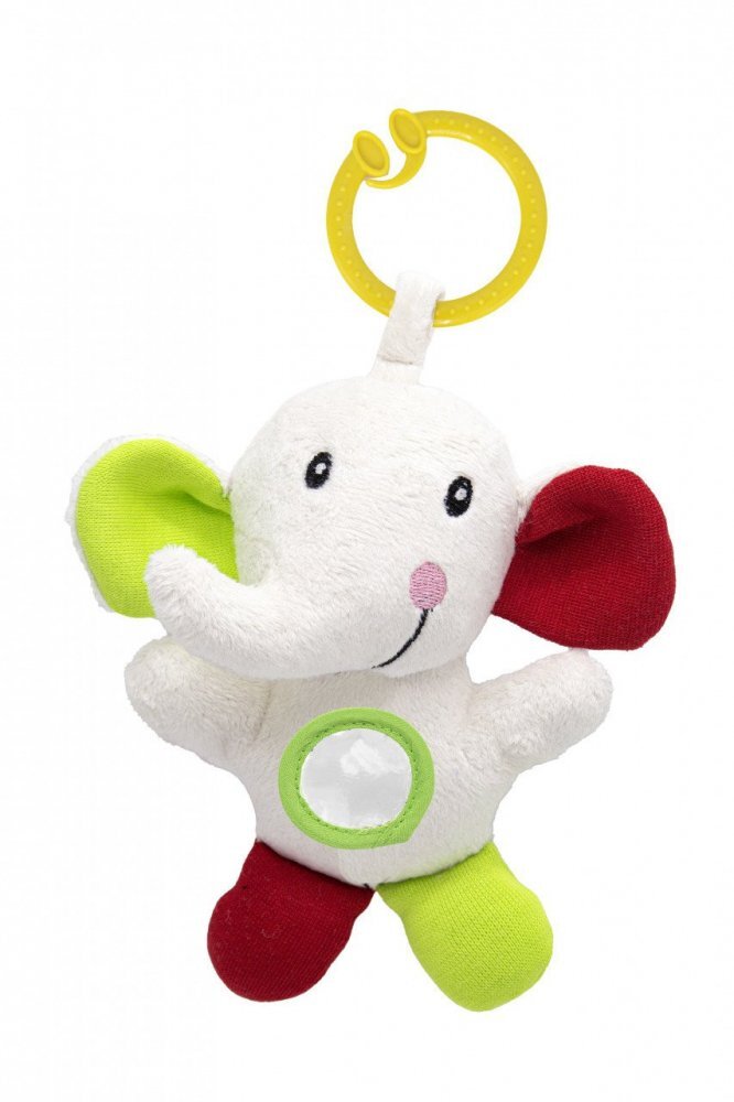 BabyJem Jucarie cu vibratii Elefantel din plus rosuverde 6 luni+