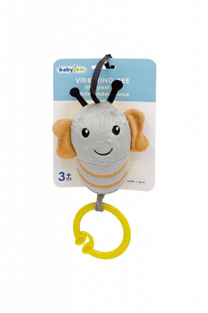 BabyJem Jucarie cu vibratii pentru bebelusi Albinuta gri din plus 6 luni+