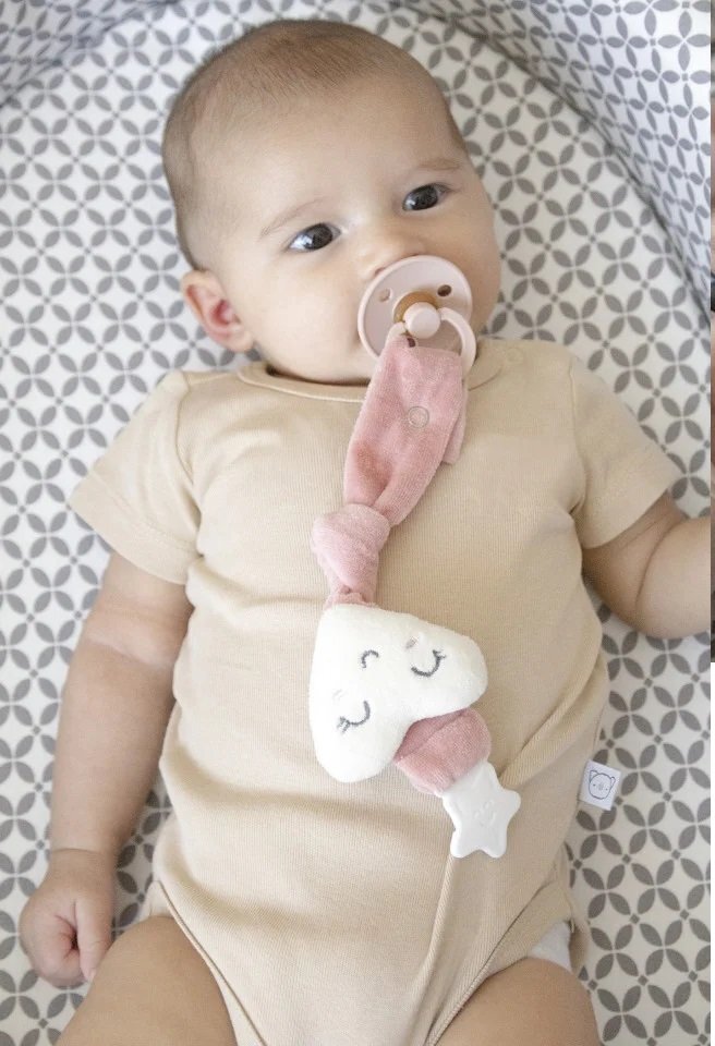 BabyJem Lant suzeta din plus Heart Pink