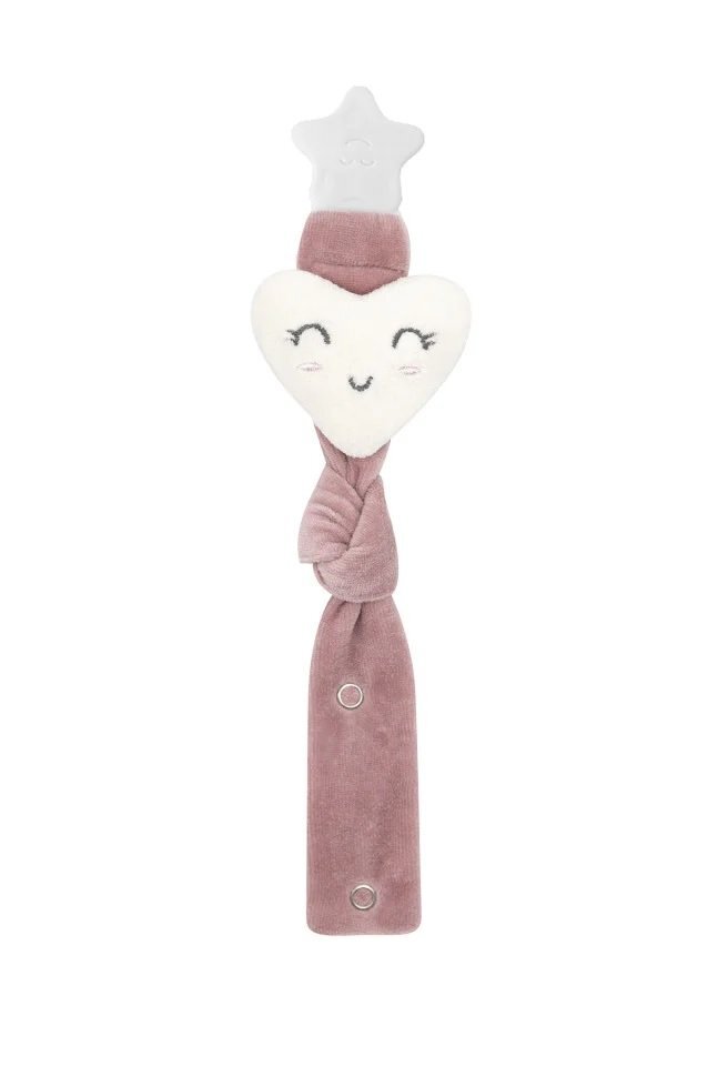 BabyJem Lant suzeta din plus Heart Pink