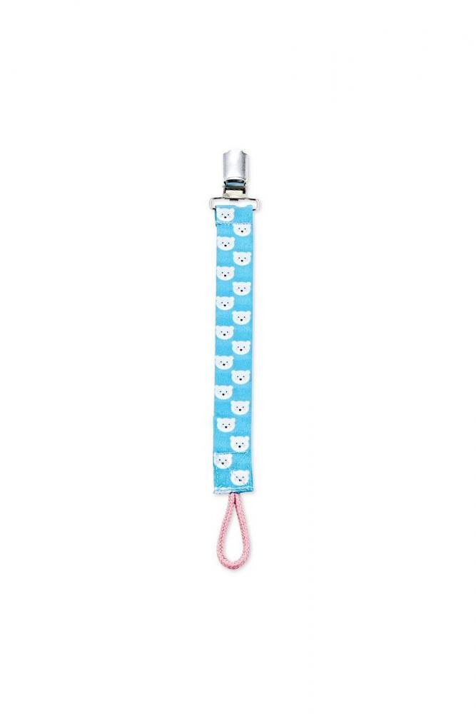 BabyJem Lantisor pentru suzeta din material textil Bear Blue