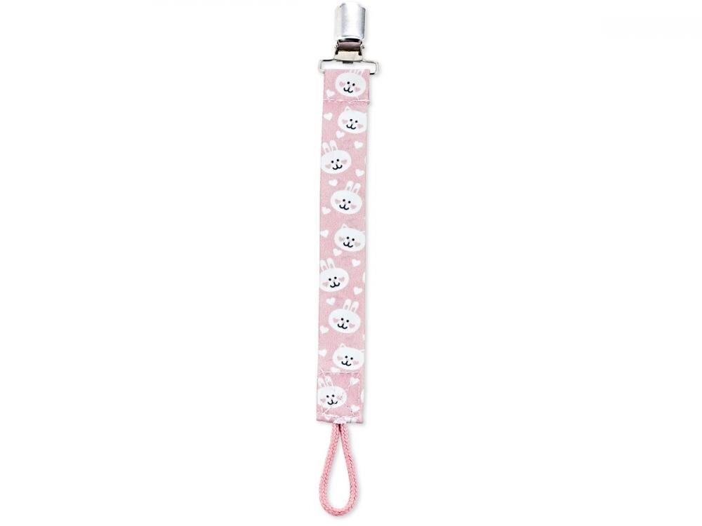 BabyJem Lantisor pentru suzeta din material textil Rabbit Pink
