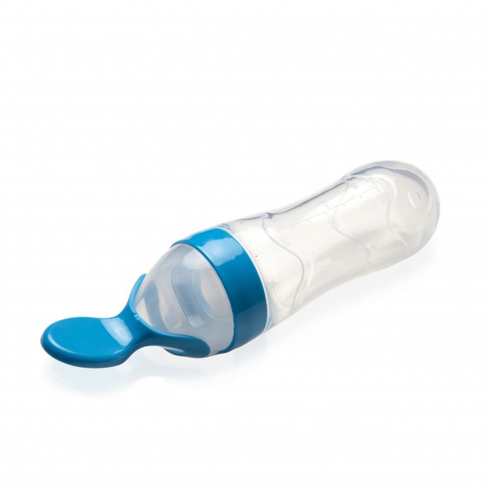BabyJem Lingurita cu rezervor pentru bebelusi 90 ml Albastru