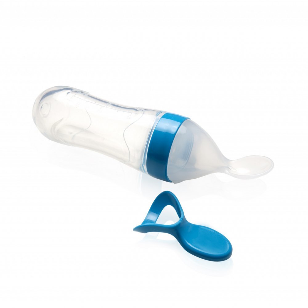 BabyJem Lingurita cu rezervor pentru bebelusi 90 ml Albastru
