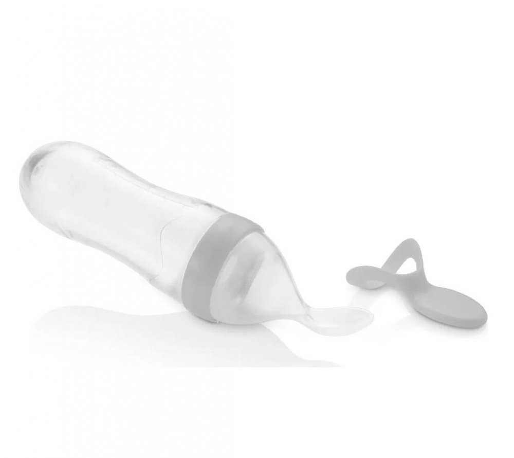 BabyJem Lingurita cu rezervor pentru bebelusi 90 ml Gri