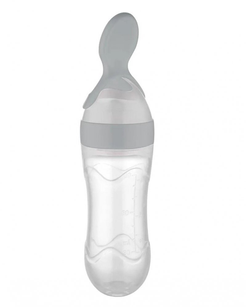 BabyJem Lingurita cu rezervor pentru bebelusi 90 ml Gri