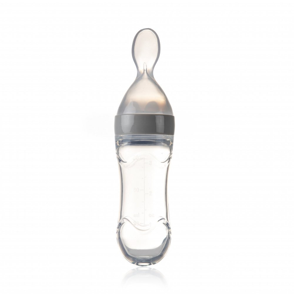 BabyJem Lingurita cu rezervor pentru bebelusi 90 ml Gri