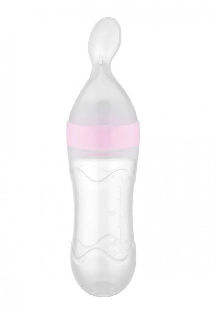 BabyJem Lingurita cu rezervor pentru bebelusi 90 ml Roz