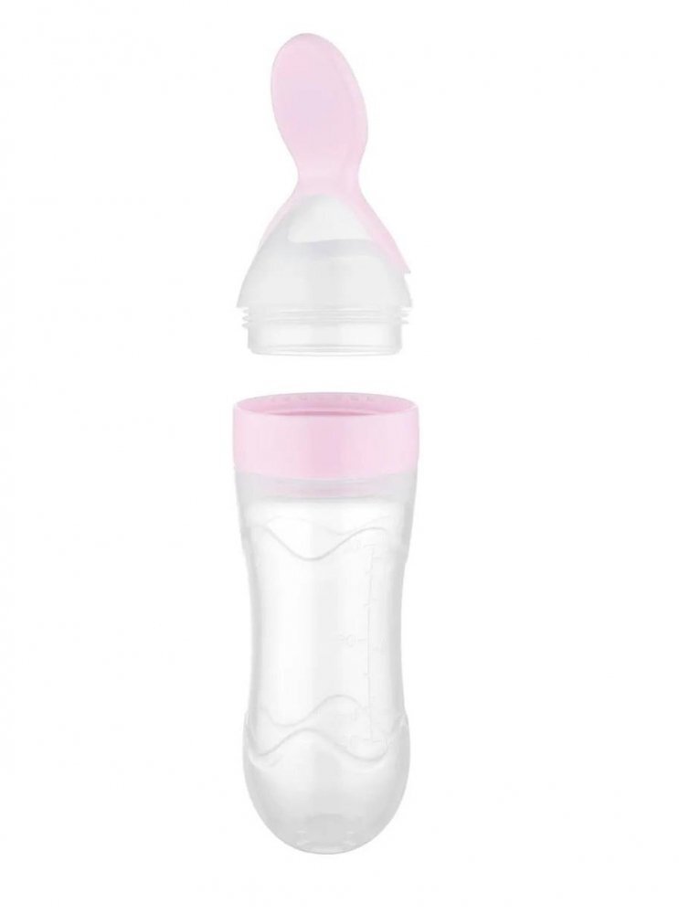 BabyJem Lingurita cu rezervor pentru bebelusi 90 ml Roz