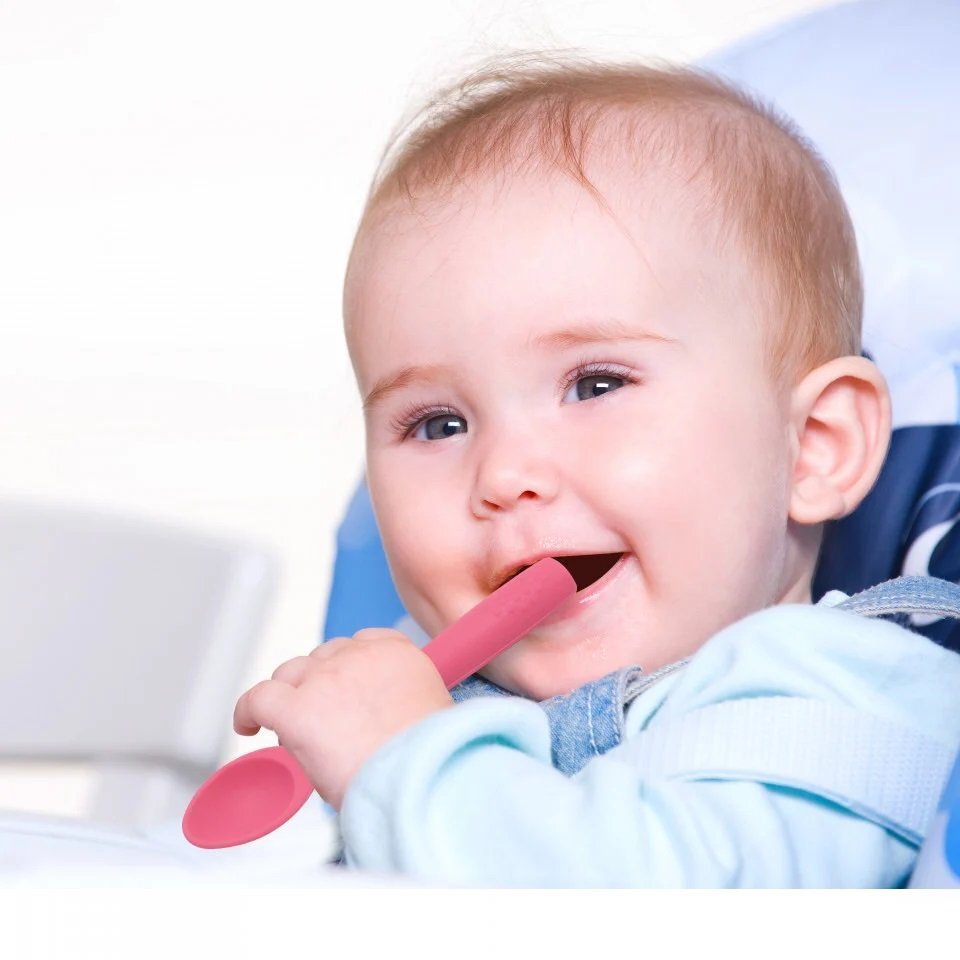 BabyJem Lingurita din silicon Roz