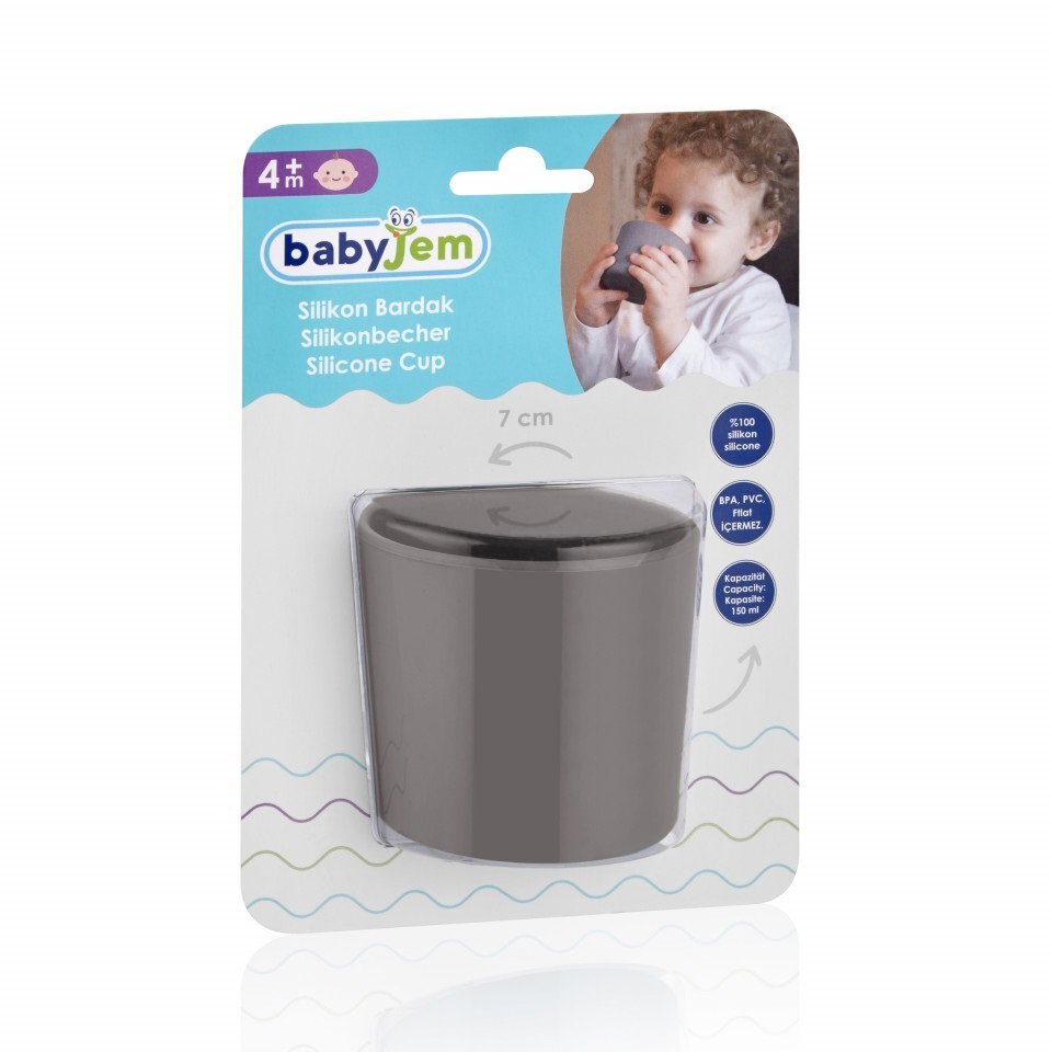 BabyJem Pahar din silicon pentru diversificare Gri