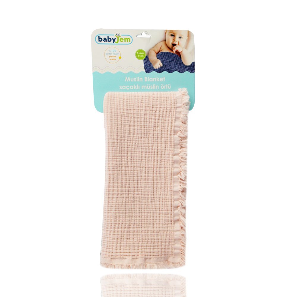 BabyJem Paturica din muselina pentru copii 120x84 cm Powder Pink