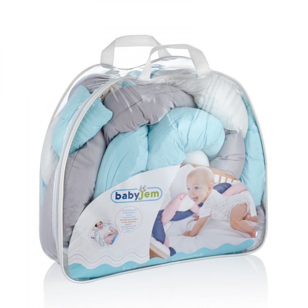 BabyJem Protectie laterala bumper impletit Blue