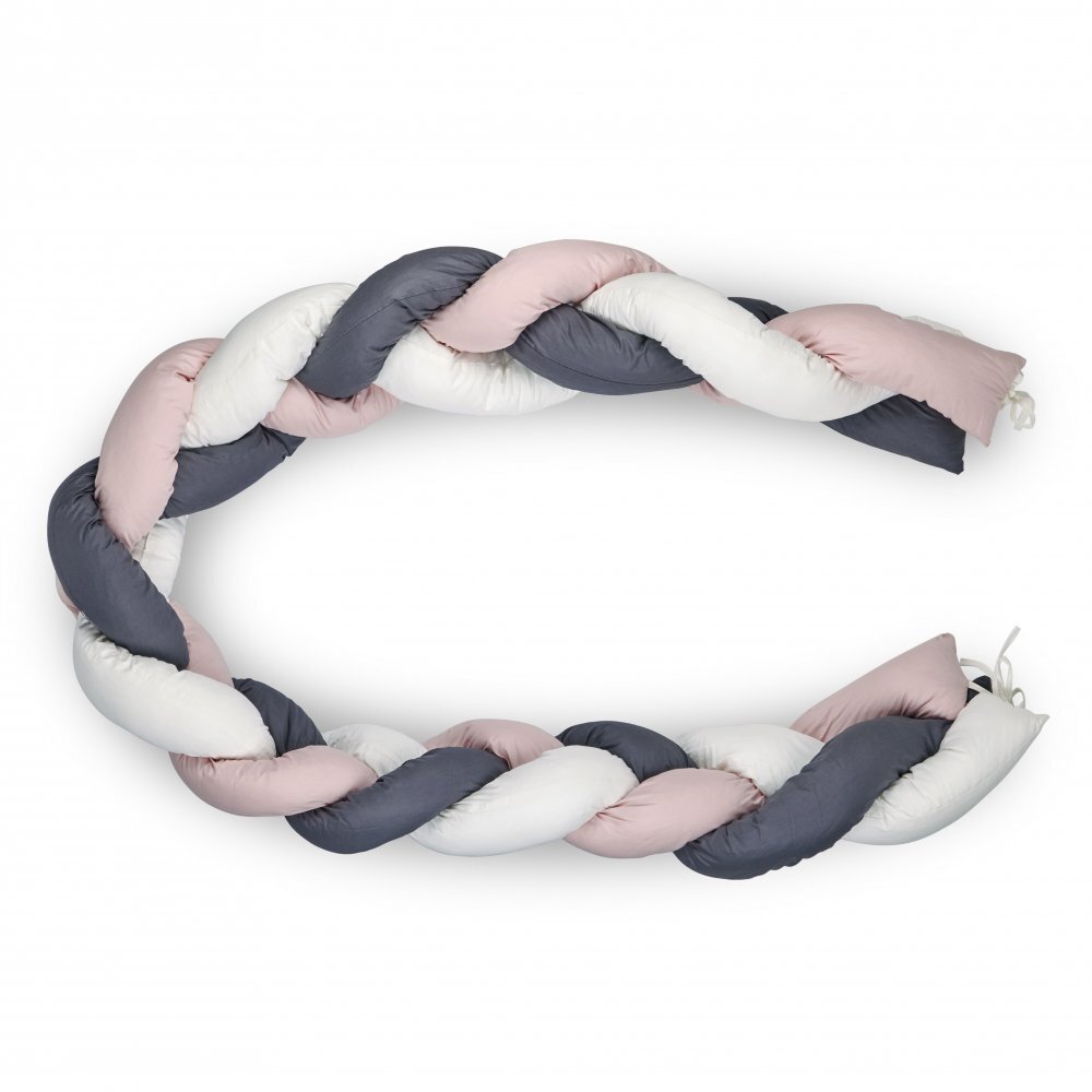 BabyJem Protectie laterala bumper impletit Pink