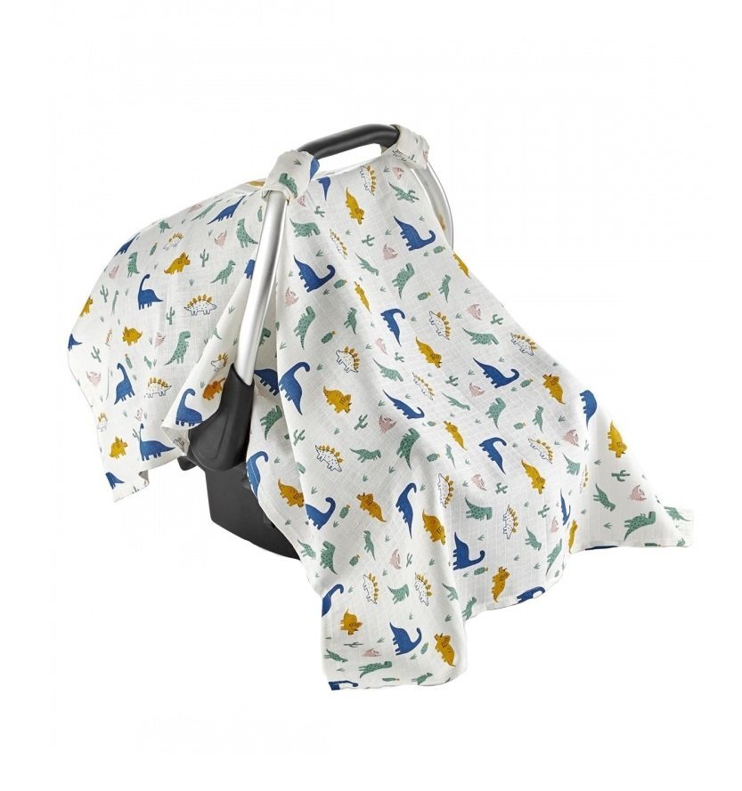 BabyJem Protectie soare din muselina pentru scaun auto 0-13 kg Dino