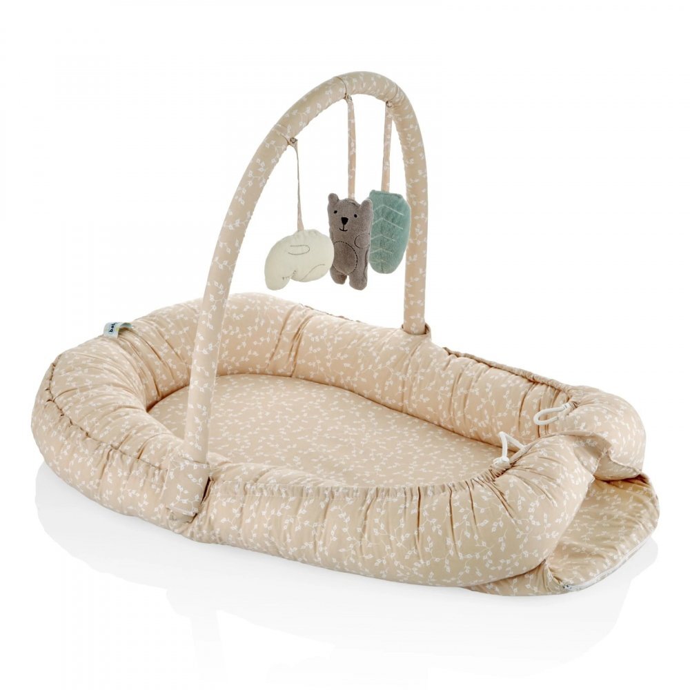 BabyJem Salteluta Baby Nest cu bara jucarii Between parents Somon