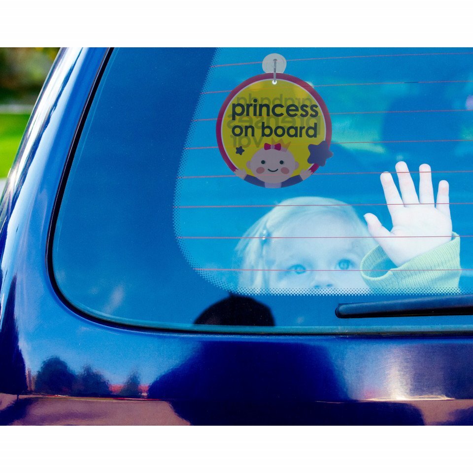 BabyJem Semn luneta Princess on board Roz cu ventuza