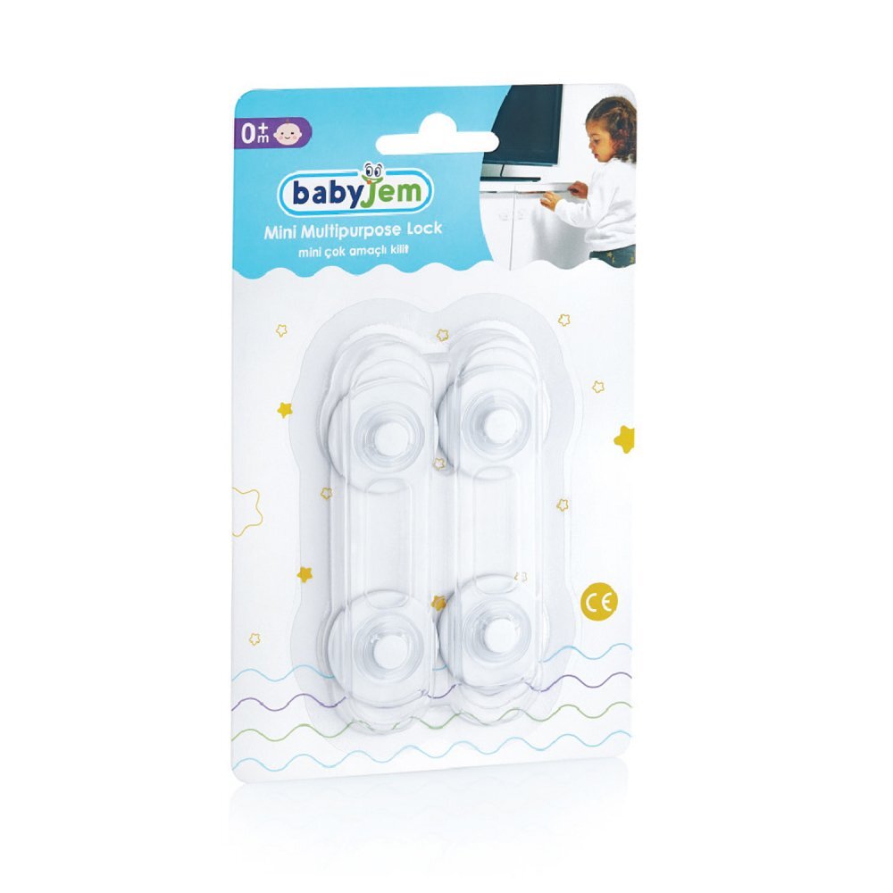 BabyJem Set 2 mini sigurante universale pentru usi si dulapuri