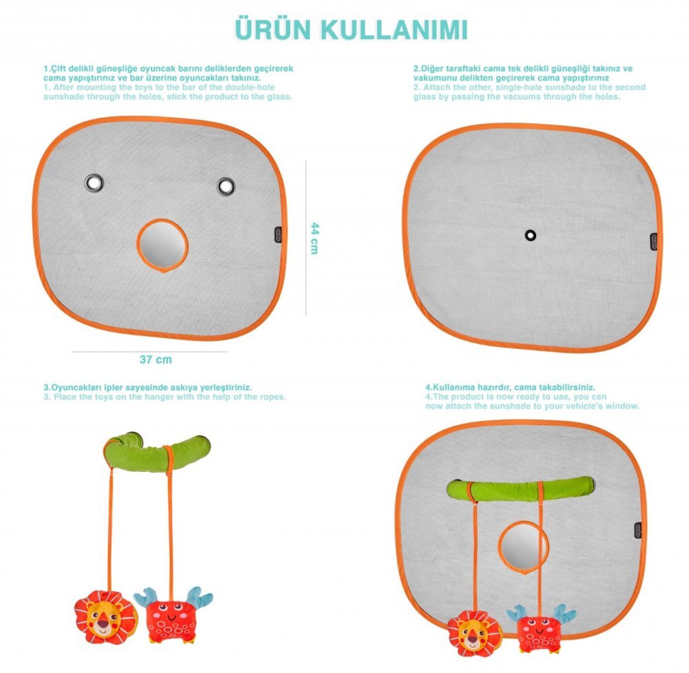 BabyJem Set 2 parasolare cu jucarii si oglinda