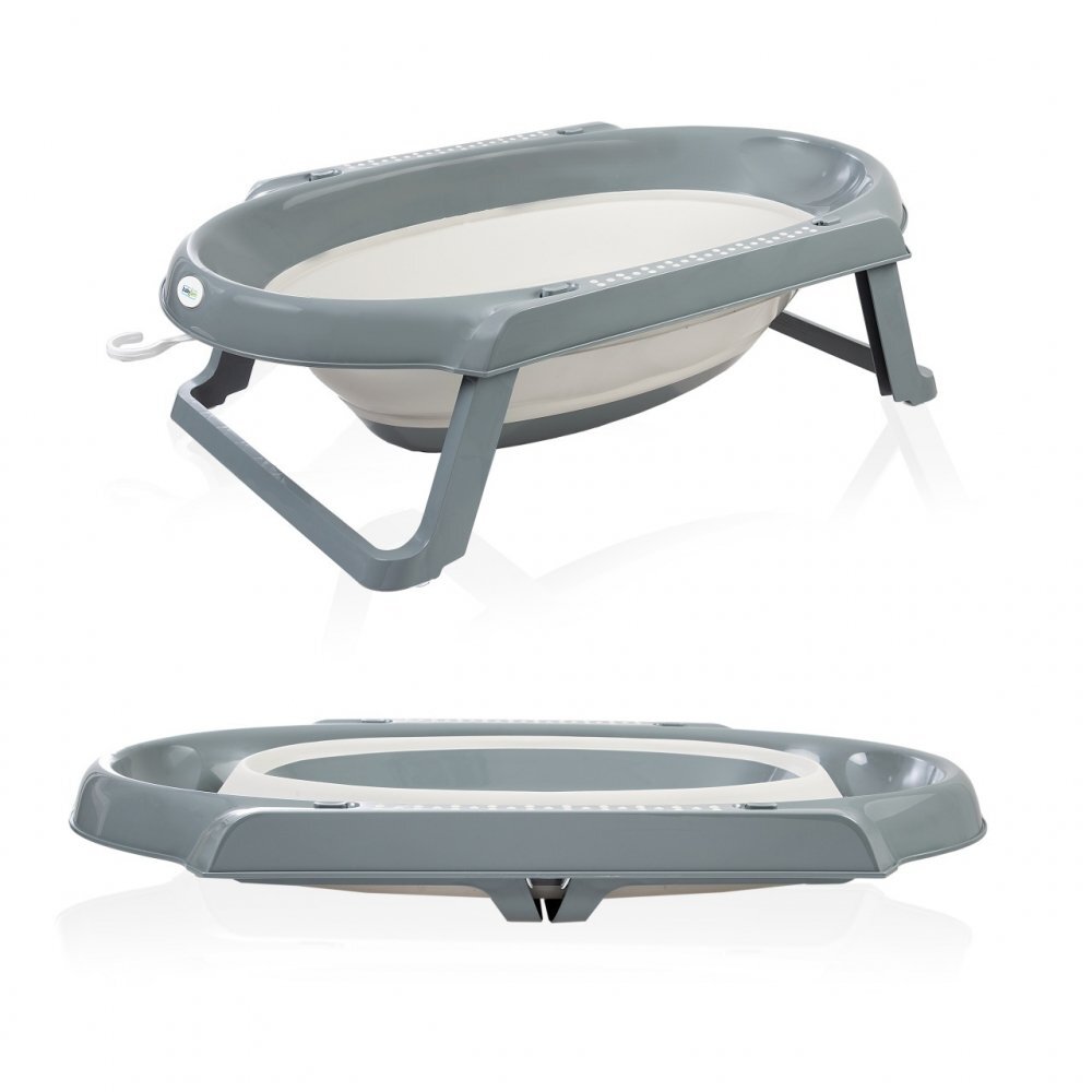 BabyJem Set cadita pliabila de baie 5 piese antracit