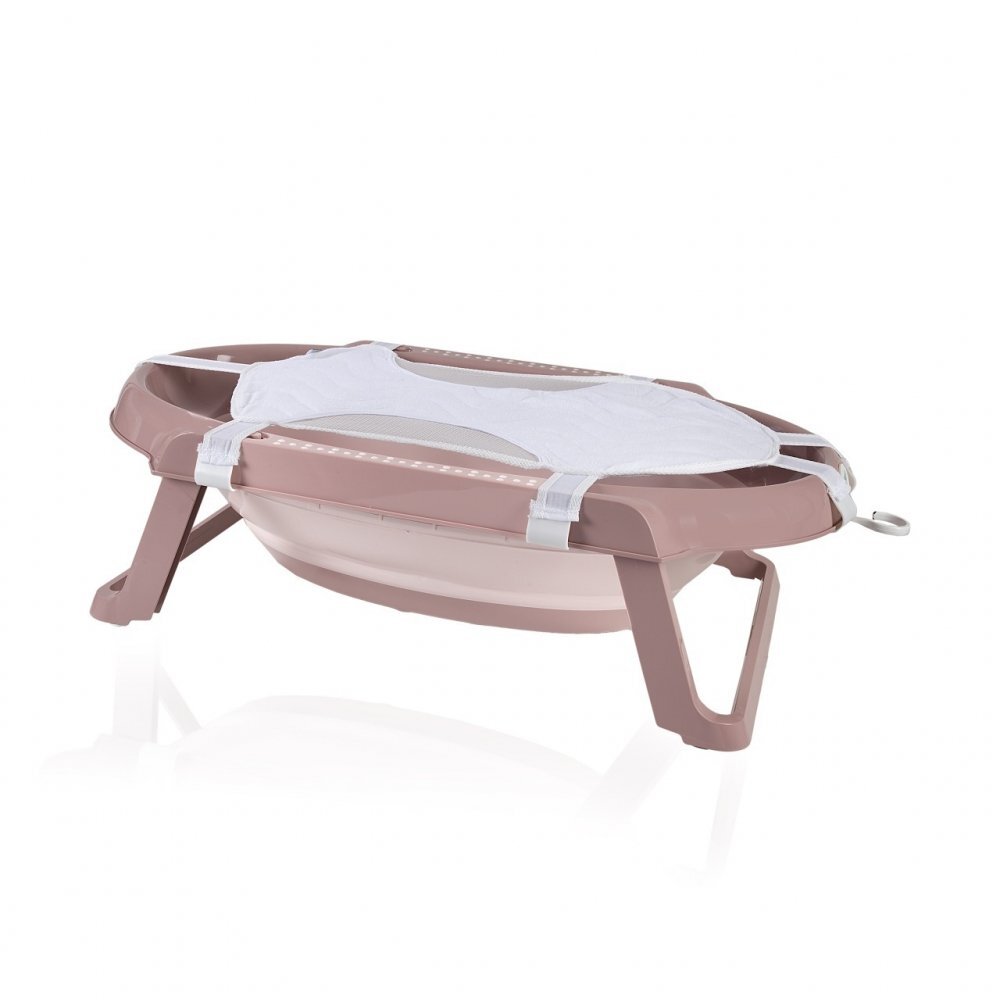 BabyJem Set cadita pliabila de baie 5 piese somon